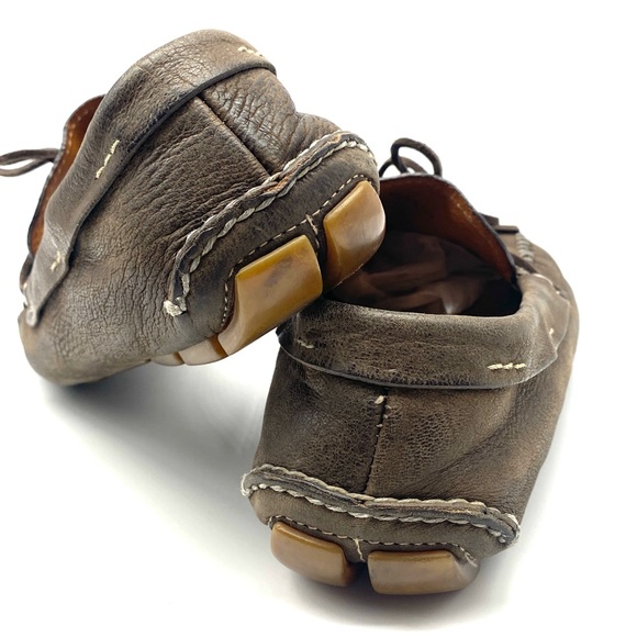 PRADA MENS BROWN GREY SUEDE LEATHER BOW DRIVING LOAFER CASUAL WALKING SHOES 6.5 - Picture 7 of 7